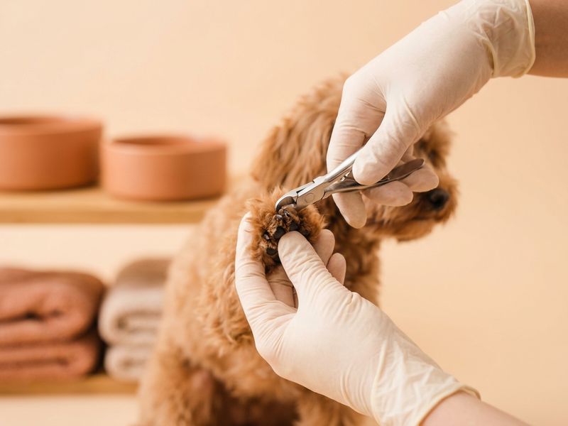 Corte de uñas a un perro pequeño con cortaúñas profesional